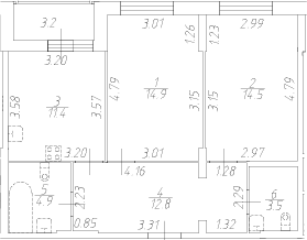Планировка: 2 комнаты · 63,6 м²