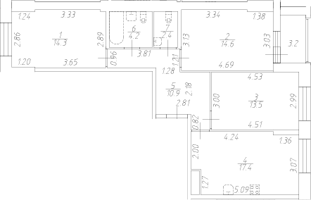 Планировка: 4Е-к.кв · 78,9 м²