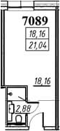 Планировка: Студия · 21,04 м²