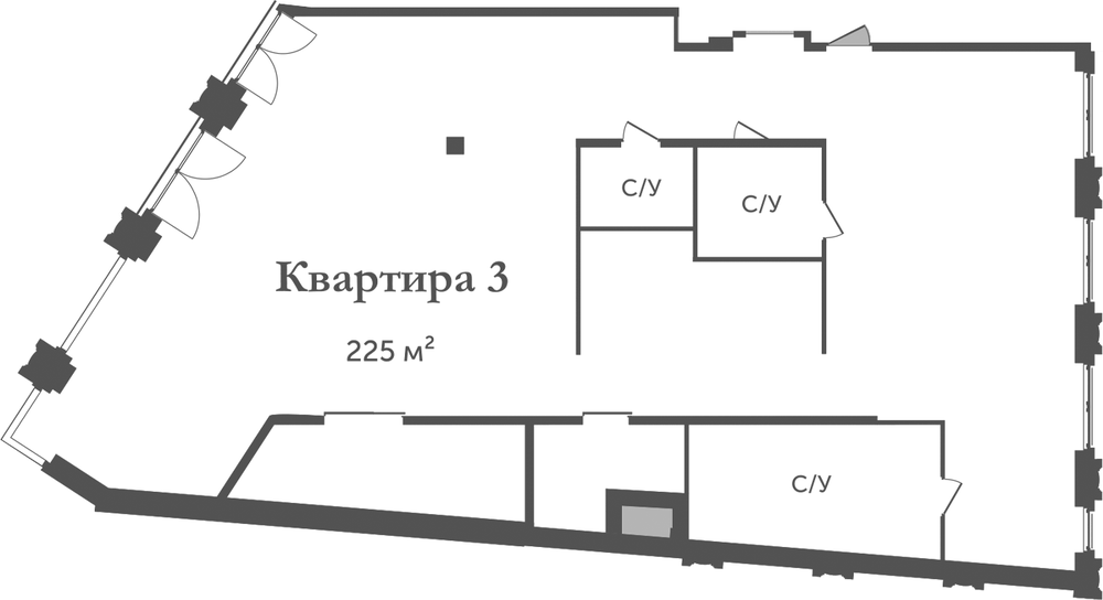 Планировка: Своб. план. · 225 м²