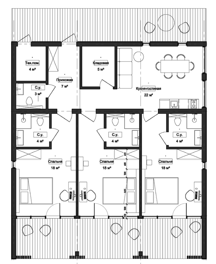 Планировка: Коттедж · 145 м²