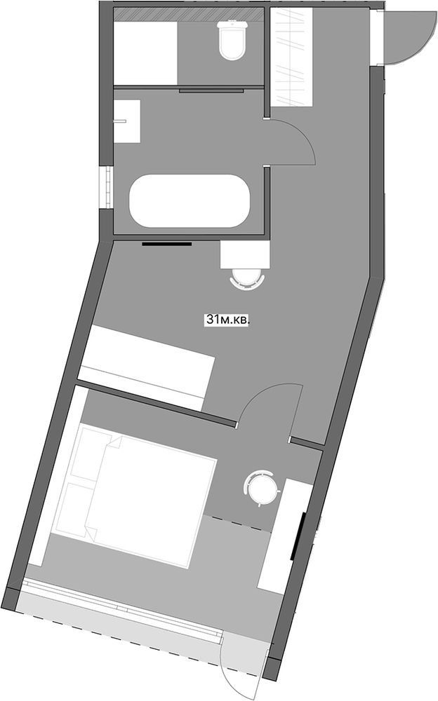 Планировка: Студия · 23,56 м²
