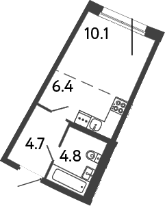 Планировка: Студия · 26 м²