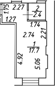 Планировка: Студия · 20,1 м²