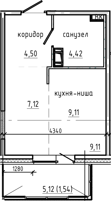 Планировка: Студия · 26,69 м²