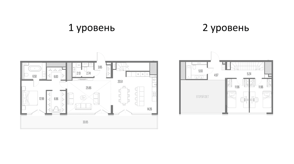 Планировка: 5Е-к.кв · 151,95 м²