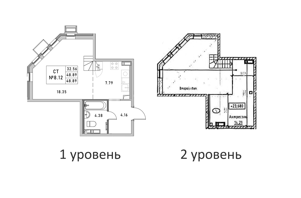 Планировка: Студия · 48,89 м²