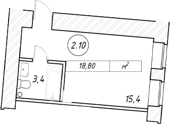 Планировка: Студия · 18,8 м²
