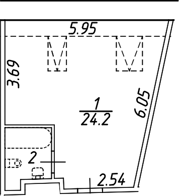 Планировка: Своб. план. · 27,6 м²