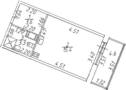 Планировка: Студия · 23,68 м²