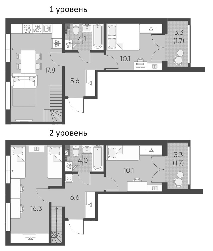 Планировка: 4Е-к.кв · 78 м²