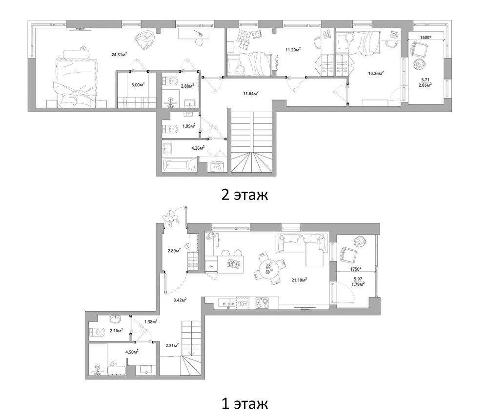 Планировка: 4Е-к.кв · 111,95 м²