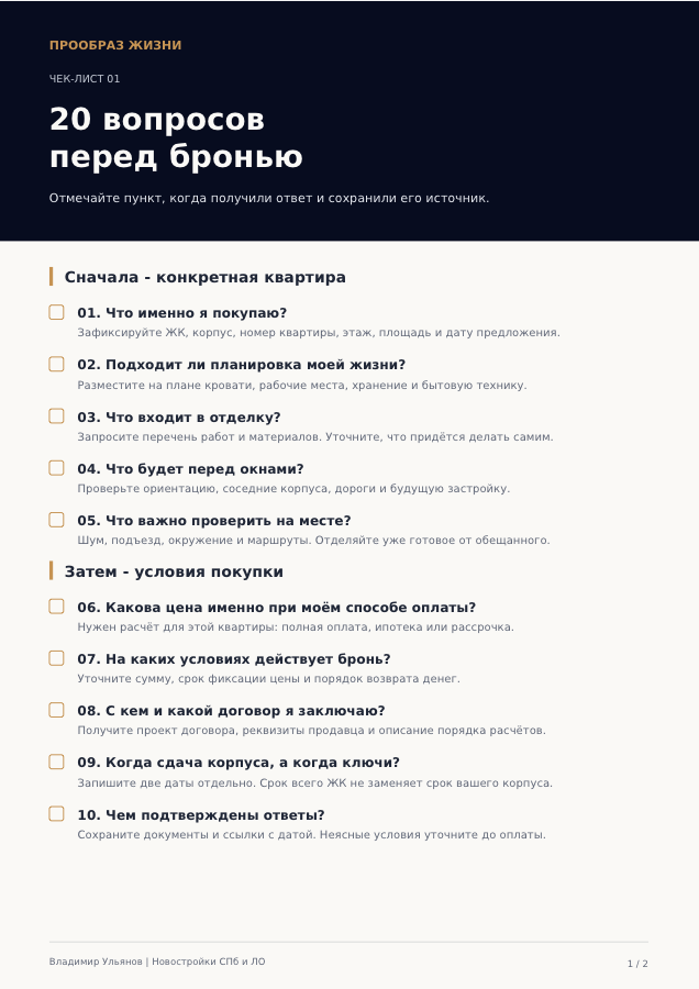 Превью: 20 вопросов перед бронью