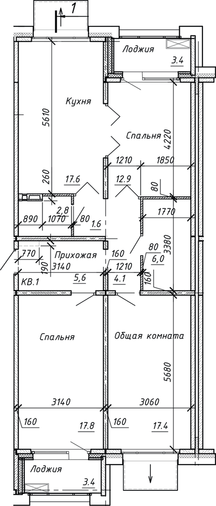 Планировка: 4Е-к.кв · 92,6 м²