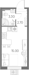Планировка: Студия · 21 м²